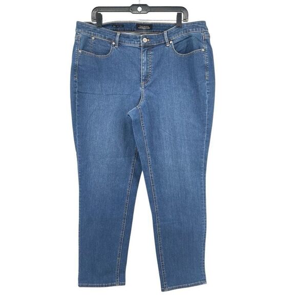 Talbots Women’s Medium Wash Flawless Five-Pocket Slim Ankle Denim Jeans Size 16W - Picture 1 of 15